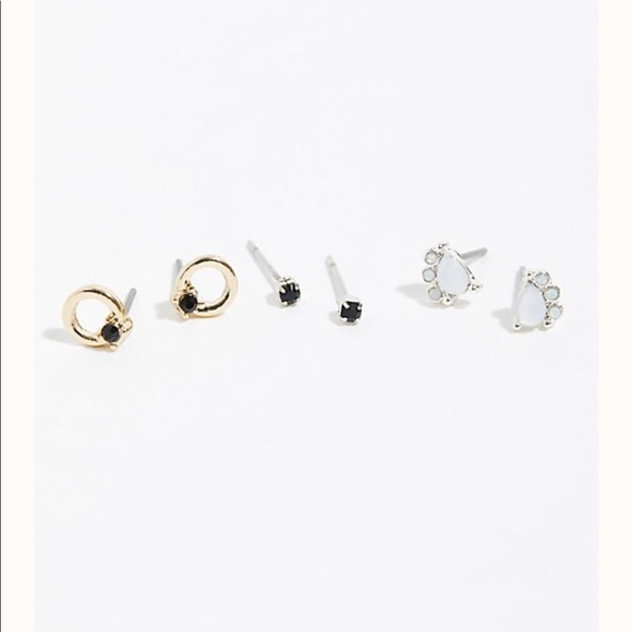 Free People Teeny Tiny Mega Stud Earring Set - Picture 2 of 3
